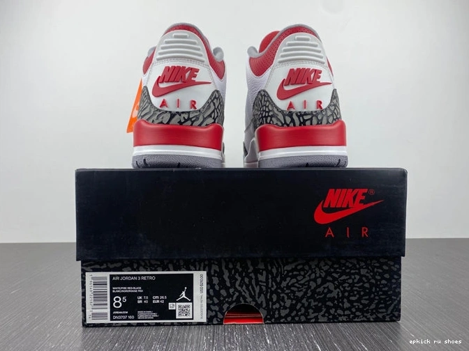 Rep FastDry  3 Fire Red Jordan 3830 DN3707- Retro 1025